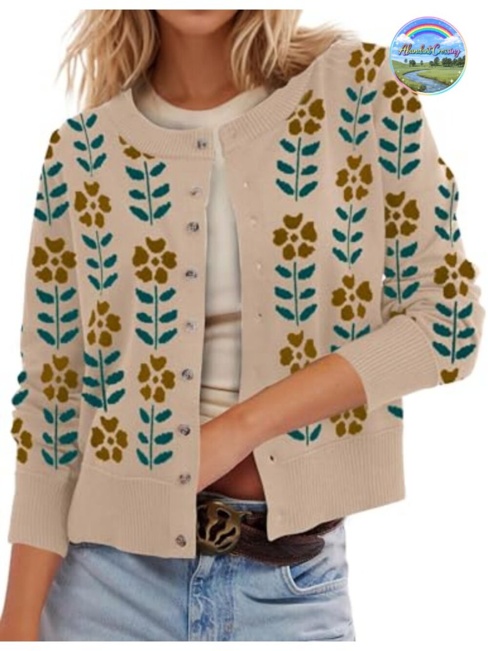 Ziesexy Women's Leopard Cardigan Cropped Button Up Sweater